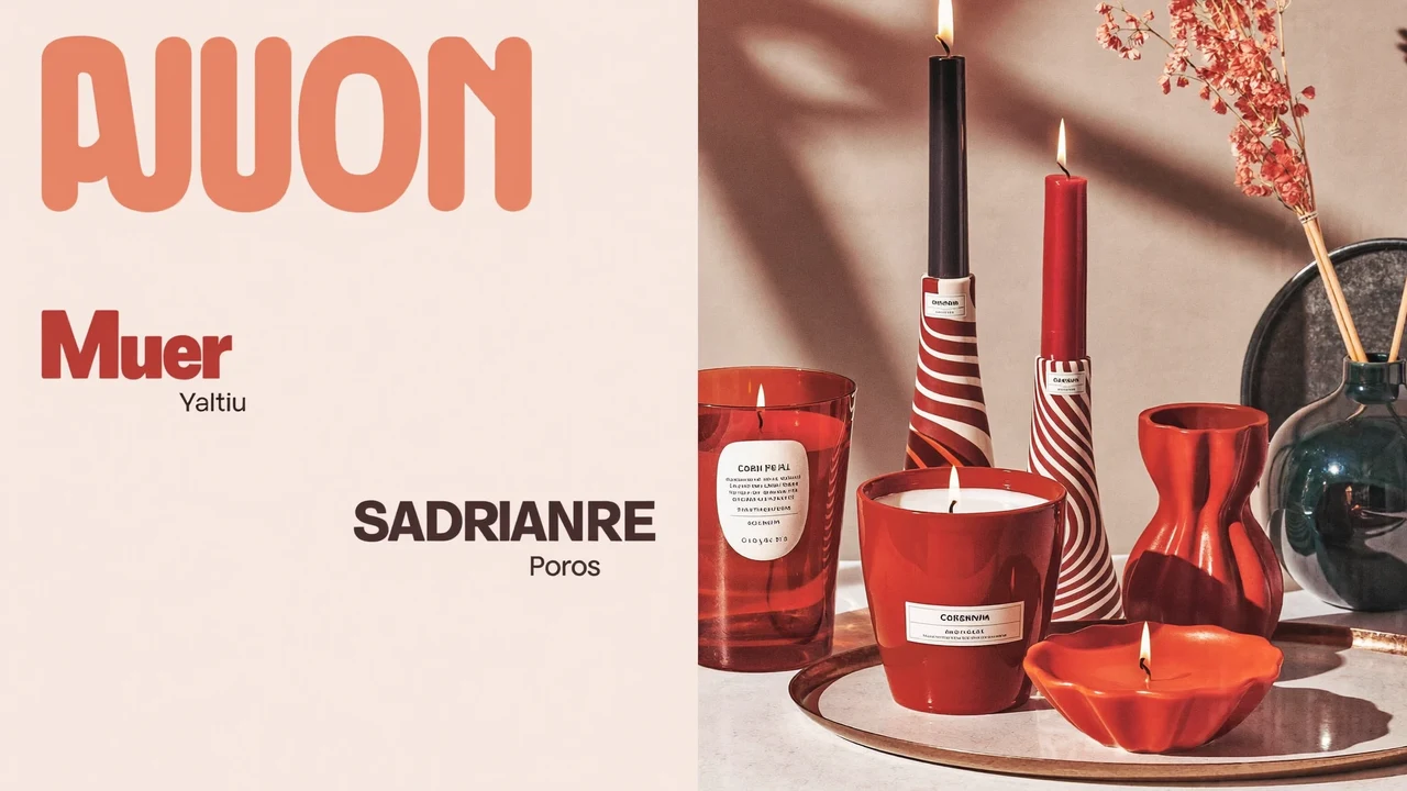 Illustrazione della campagna: candele e decor in un ambiente domestico
